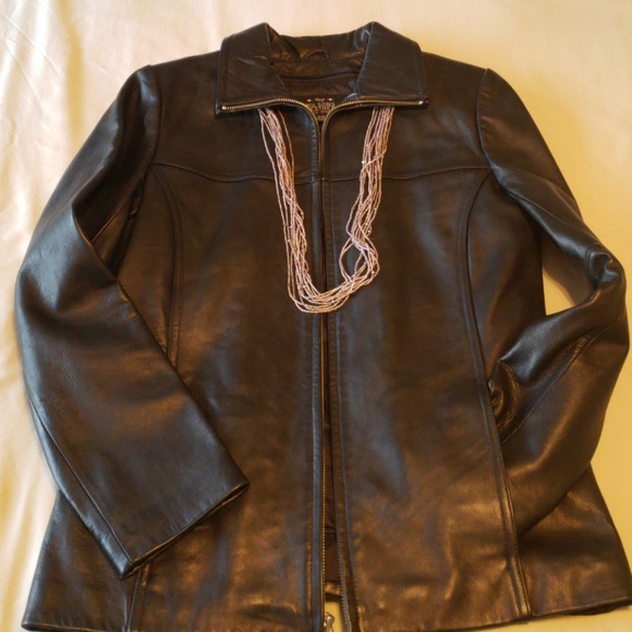 Wilson's Italian Leather Jacket- Black